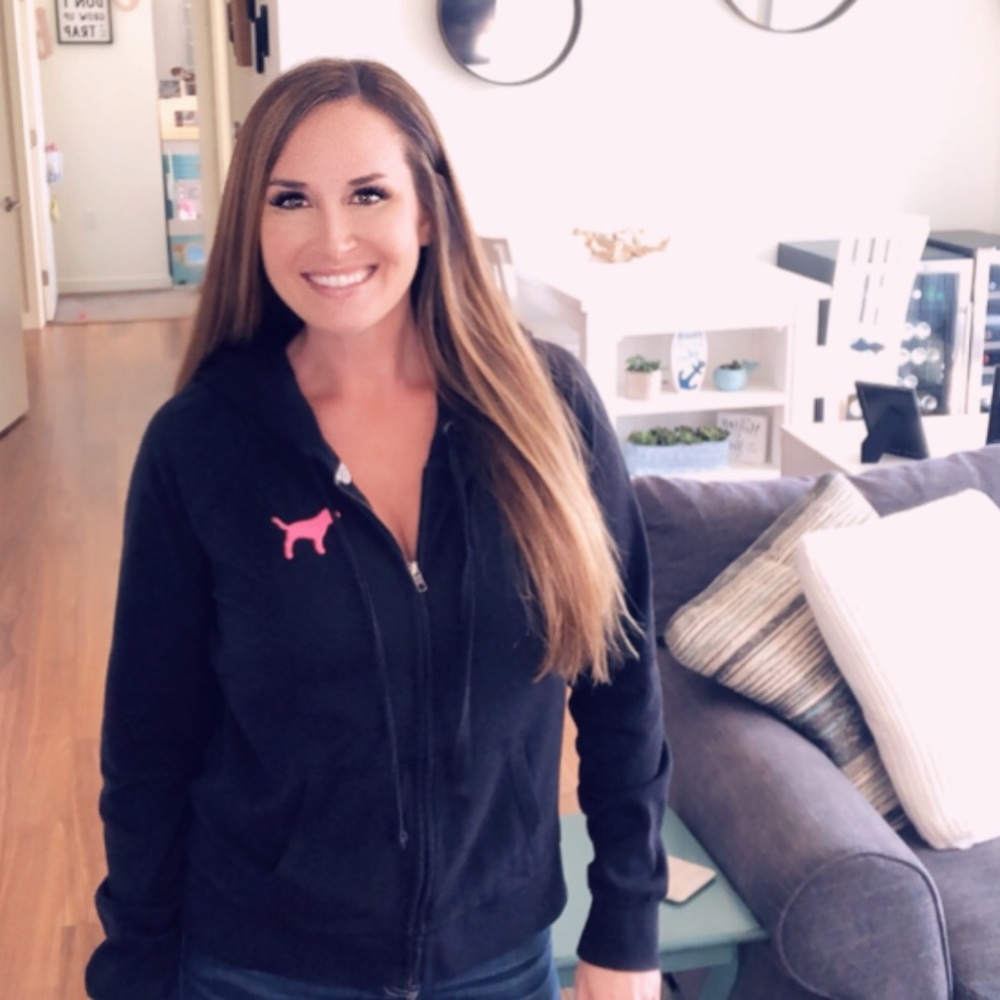 Pink zip up hoodie